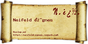 Neifeld Ágnes névjegykártya